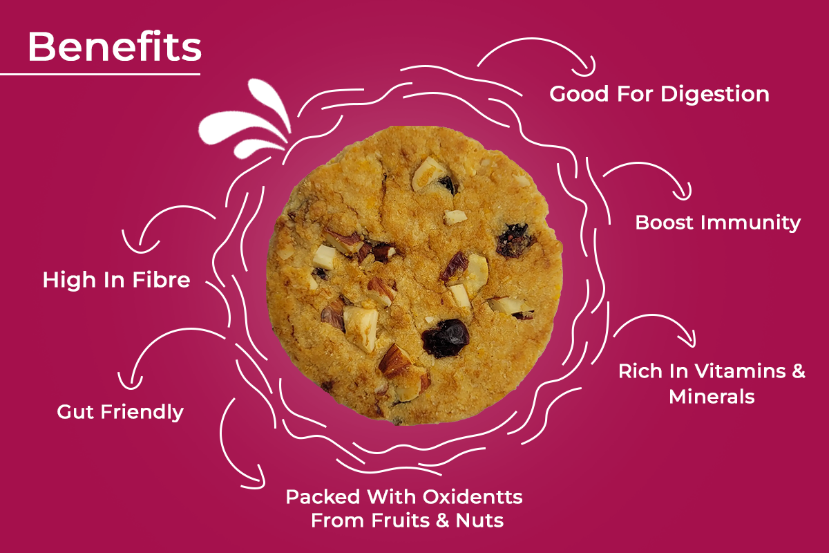 Fruit’n nut millet cookies